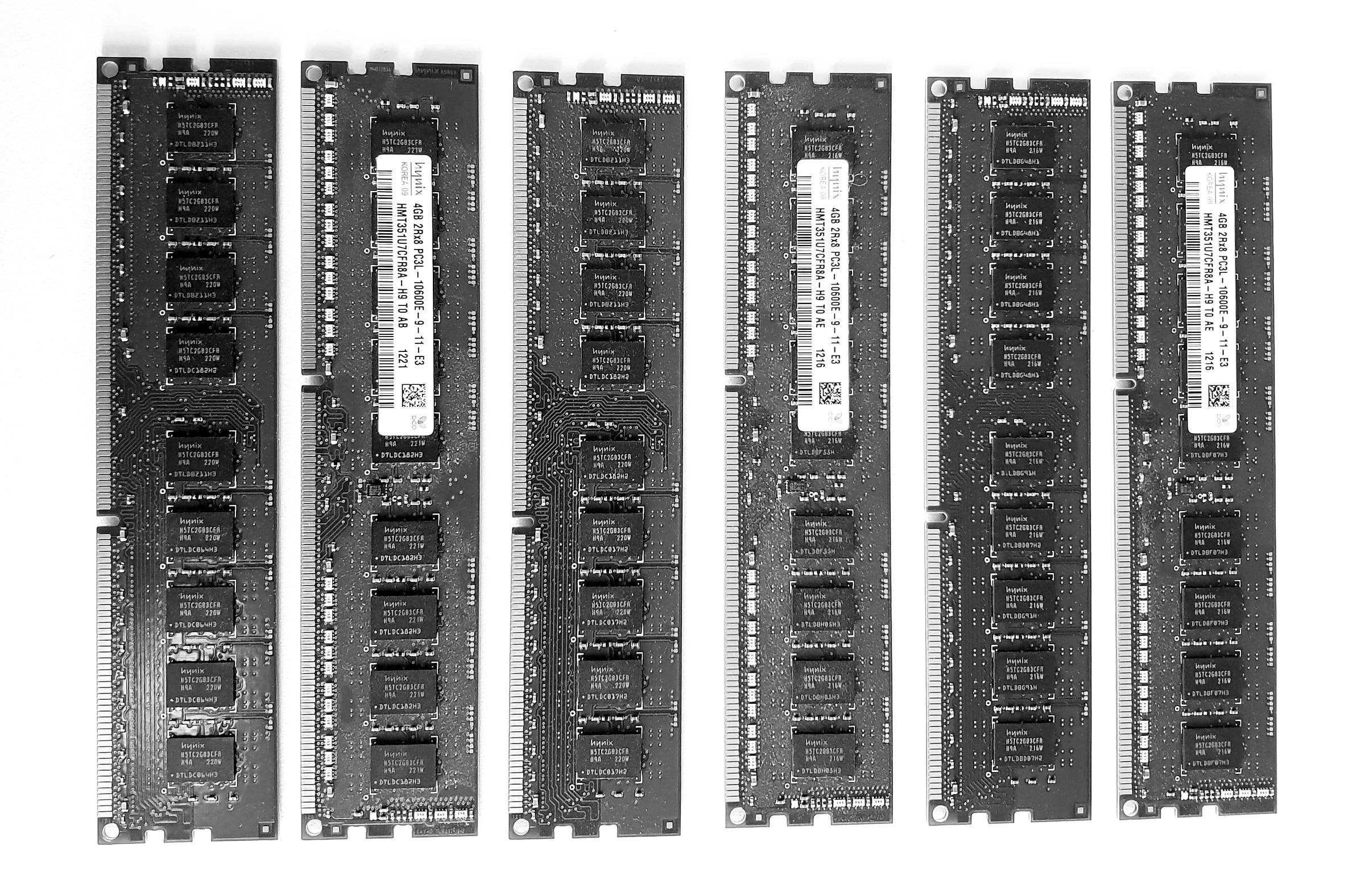 A row of memory modules