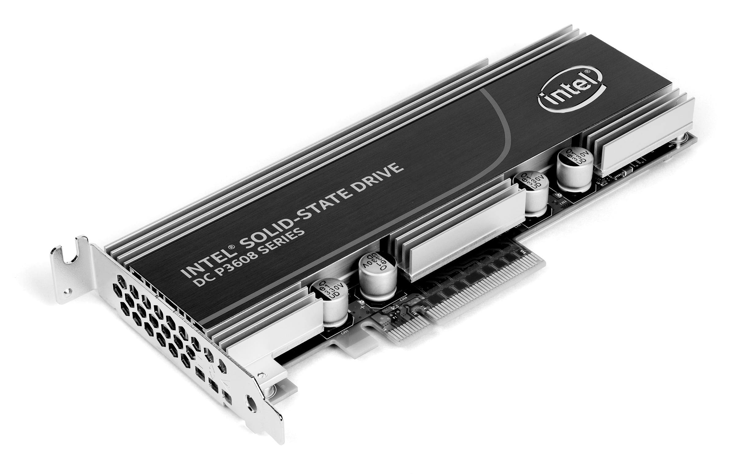 An NVMe solid-state drive on a PCIe card